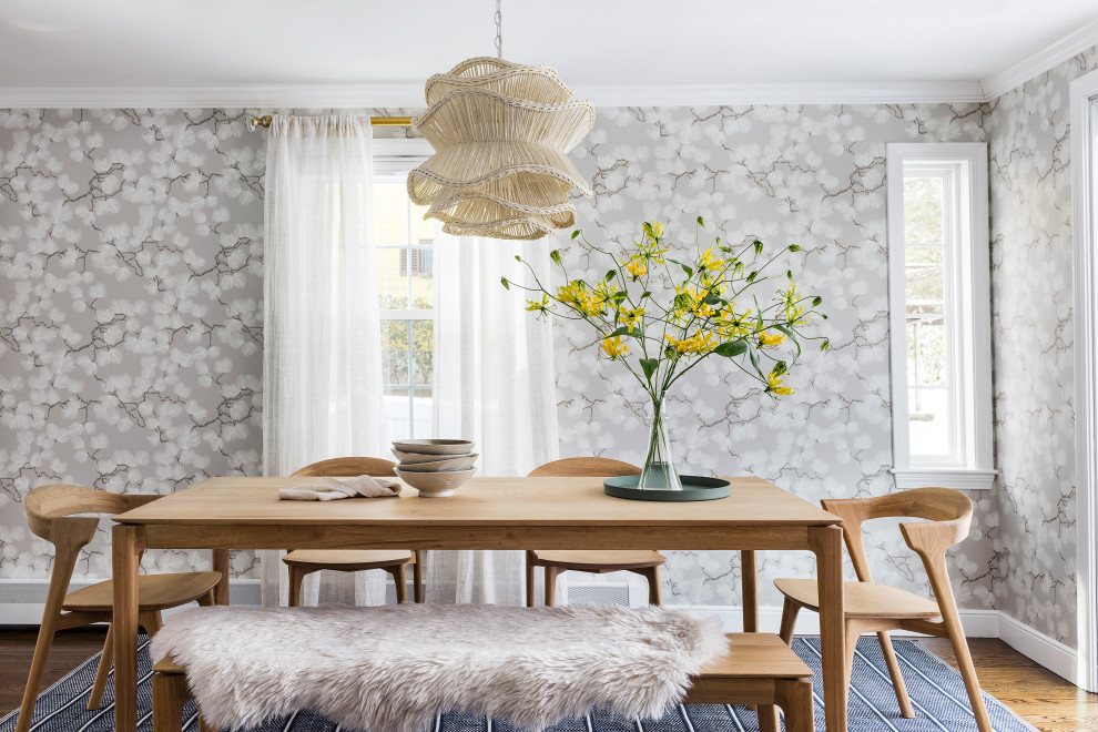 Inspiration for a transitional dining room remodel in Boston
