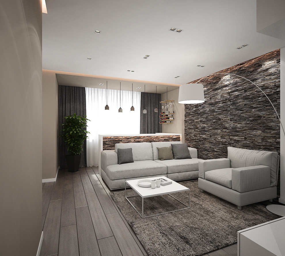 Дизайн-проект 2-х комнатной квартиры. Общая площадь 63 м2. Современный стиль.