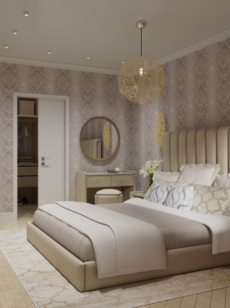 Маленькая спальня с гардеробной комнатой