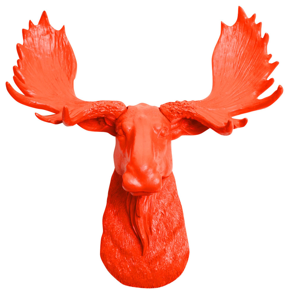 Mini Faux Moose Head Wall Mount, Orange