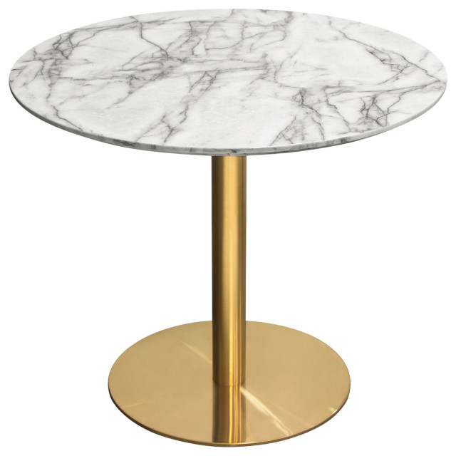 Stella 36 Round Dining Table With Faux, Metal Top Round Dining Table