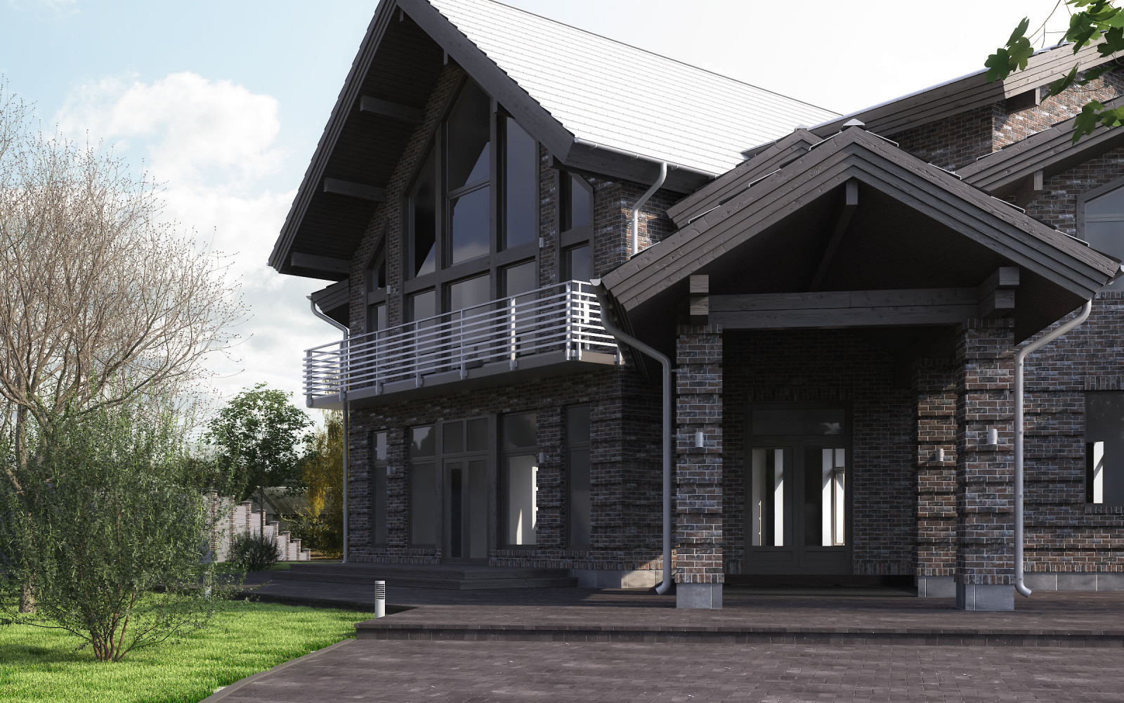 Финский дом с огромной двусветной гостиной