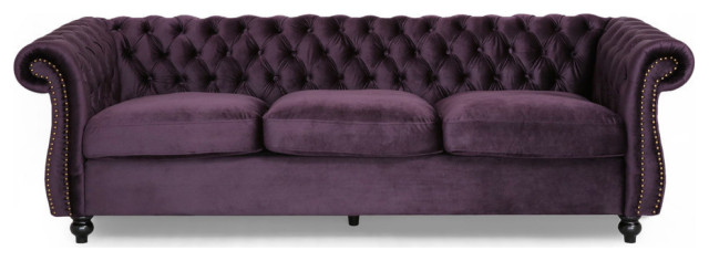 GDF Studio Vita Chesterfield Tufted Jewel Toned Velvet Sofa With Scroll  Arms - Traditional - Sofas - by GDFStudio | Houzz