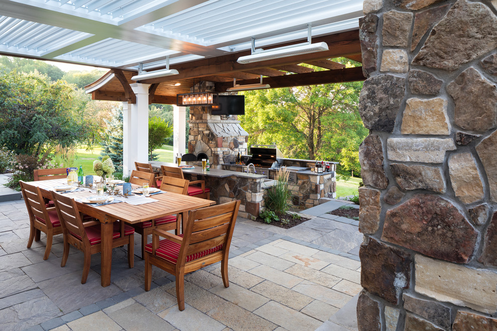 Design ideas for an expansive modern patio in Minneapolis.