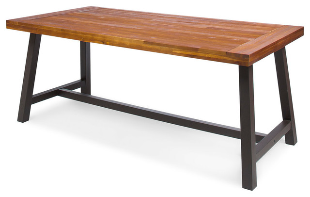 Gdf Studio Carlie Outdoor Sandblast Dining Table With Iron Foldable Gdf Studio Carlie Outdoor Sandblast Dining Table With Iron Foldable Legs Tables By Gdfstudio