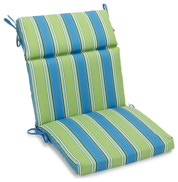20"X42" Patterned Outdoor Squared Seat/ Back Chair Cushion, Haliwell