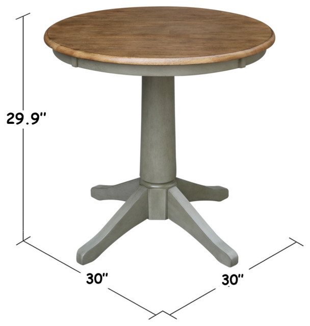 Round Top Pedestal Table, 30 Inch Round - Farmhouse - Dining Tables ...