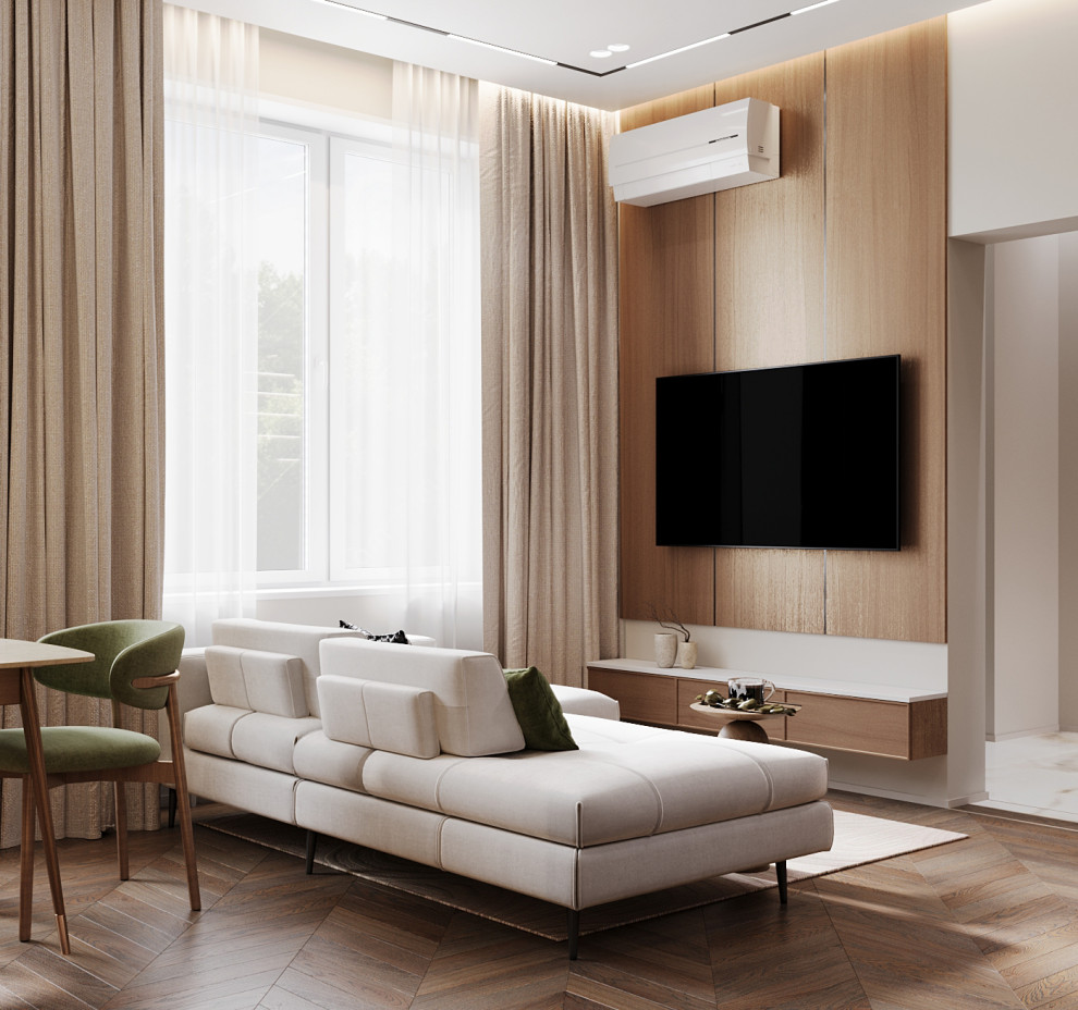 Дизайн проект дома в поселке " Женева". Кухня-гостиная