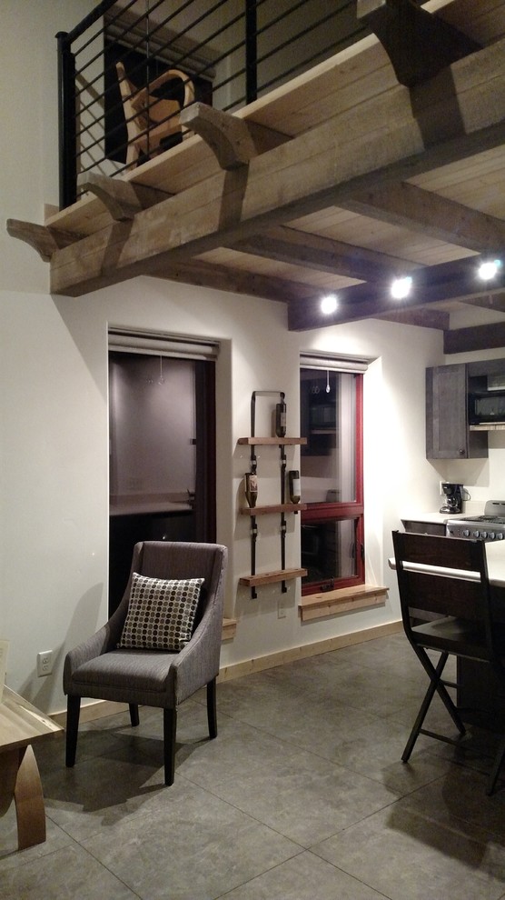 Home design - small craftsman enclosed home design idea in Denver