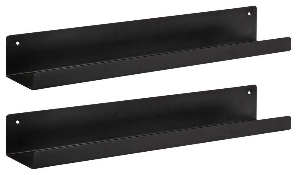 Mezzo Modern Metal Ledge Shelf Set Transitional Display And Wall