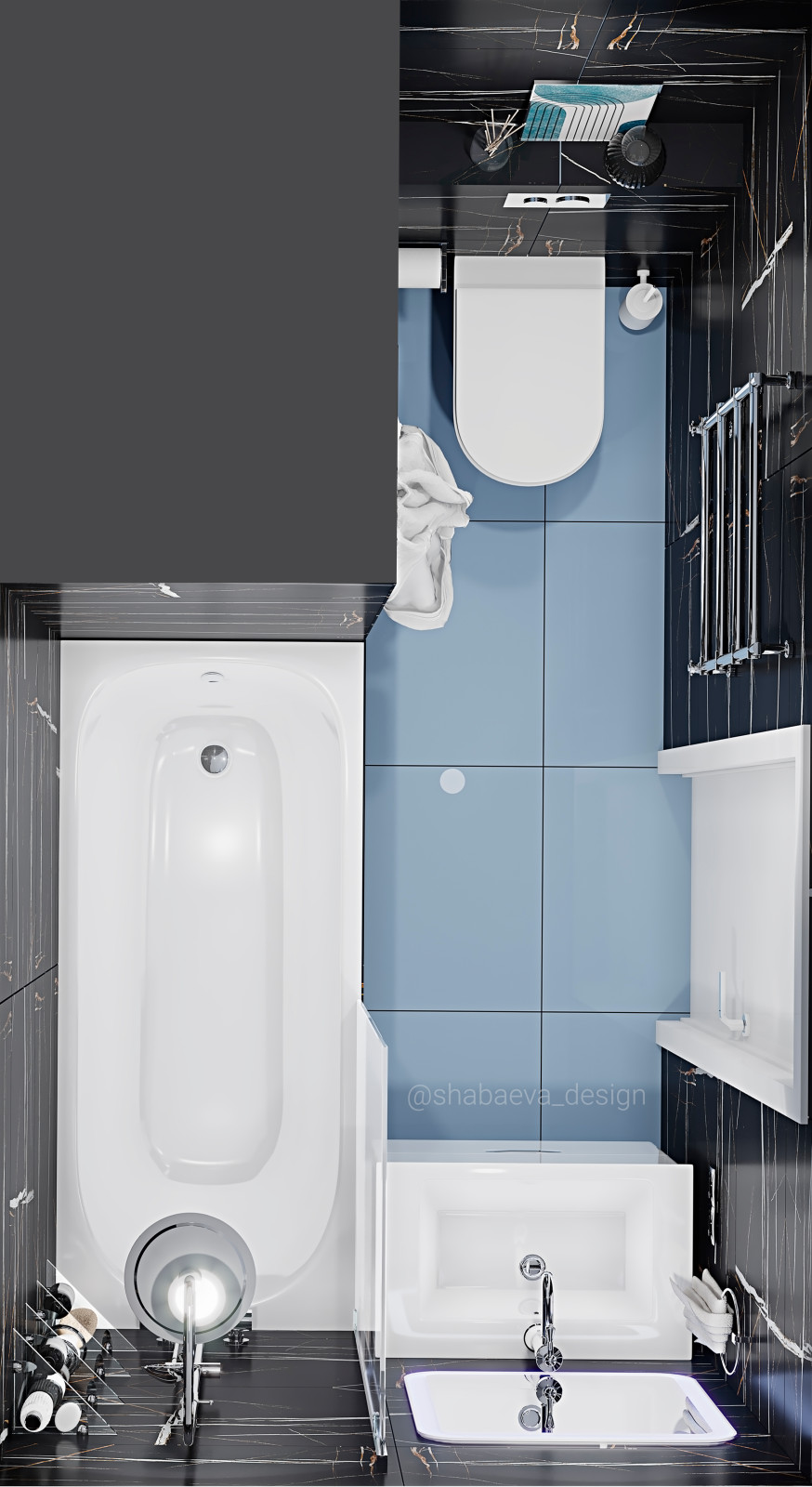 Маленький темный санузел