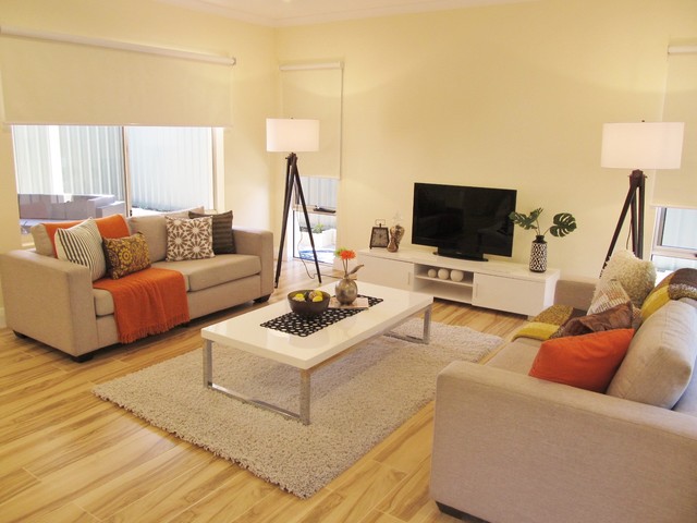 Property styling to South Perth. contemporary-living-room
