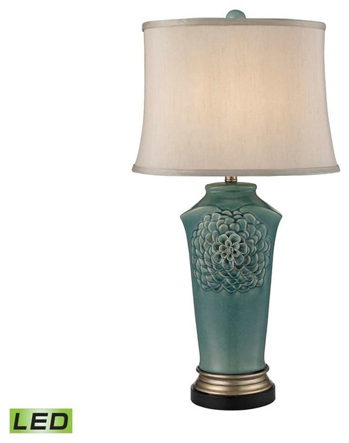 Dimond Organic Flowers Led Table Lamp Seafoam Finish Bronze