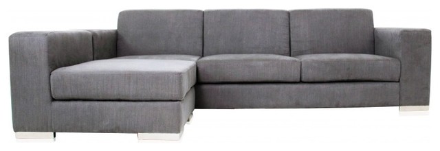 Long Island Sectional Sofa Grey Fabric