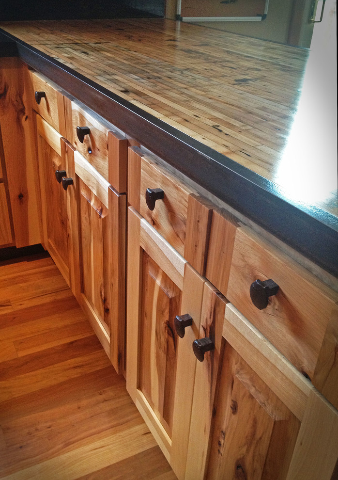 Kitchen Reface Hickory Boxcar Countertops Rustic Kitchen