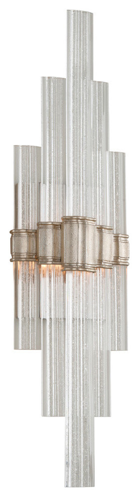 Voil LED Wall Sconce, Modern Silver Leaf, Clear, 27"