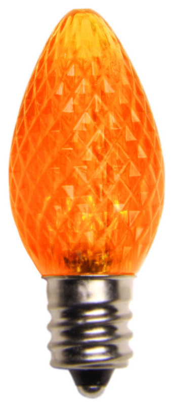 Amber LED C7 Christmas Light Bulbs - Pack of 25