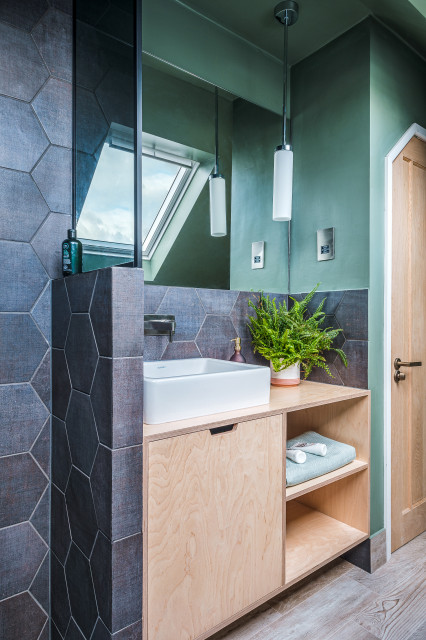 View from bath contemporary-bathroom