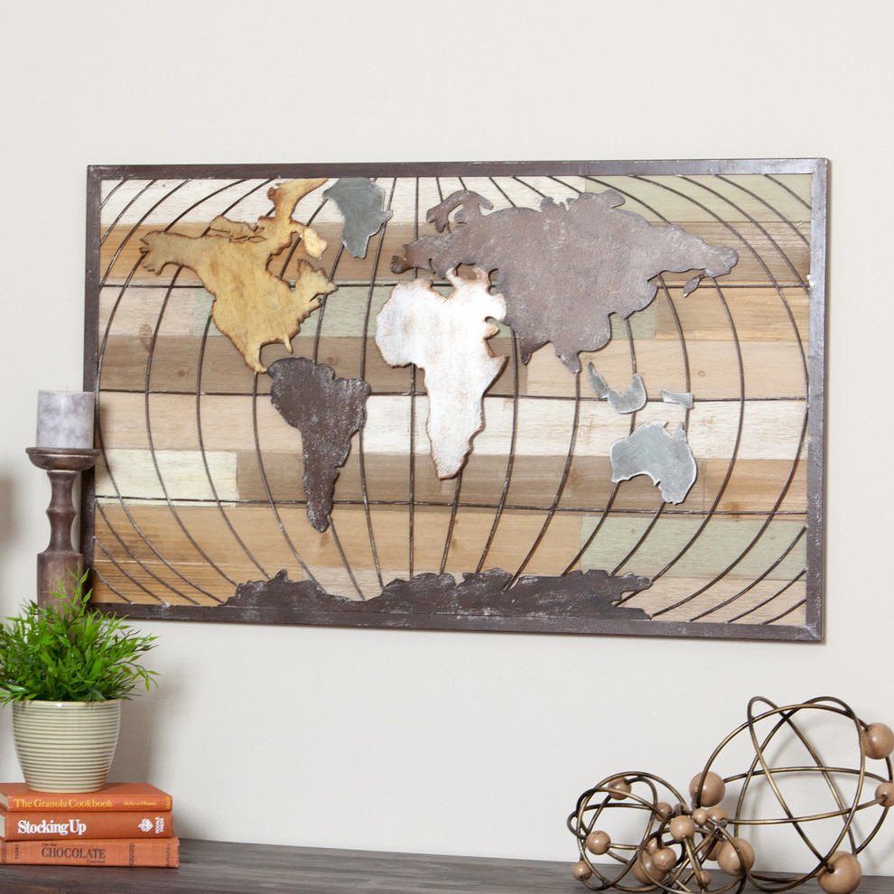 Marco World Map Wall Decor Wall Accents by Houzz