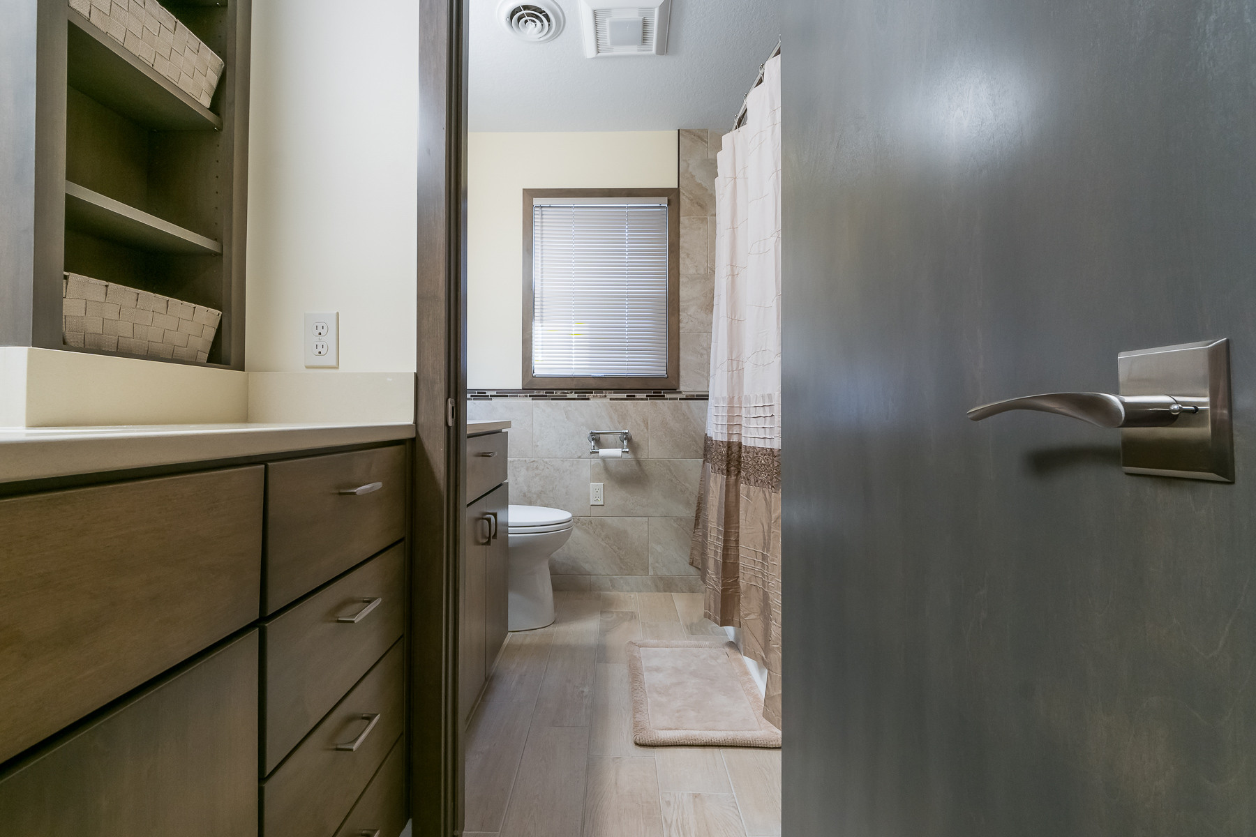 Transitional Hall Bathroom