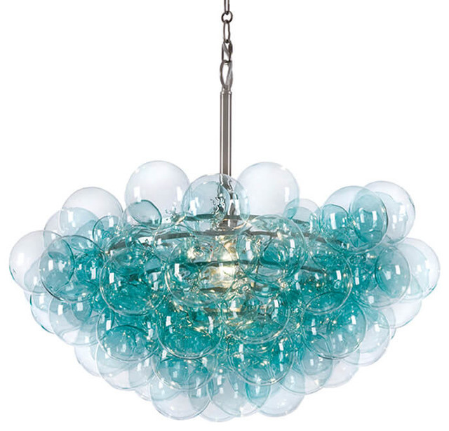Bubbles Chandelier, Aqua Contemporary Chandeliers by Lighting World Decorators
