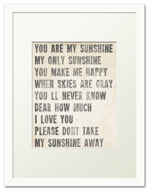 You Are My Sunshine, white frame (antique white)