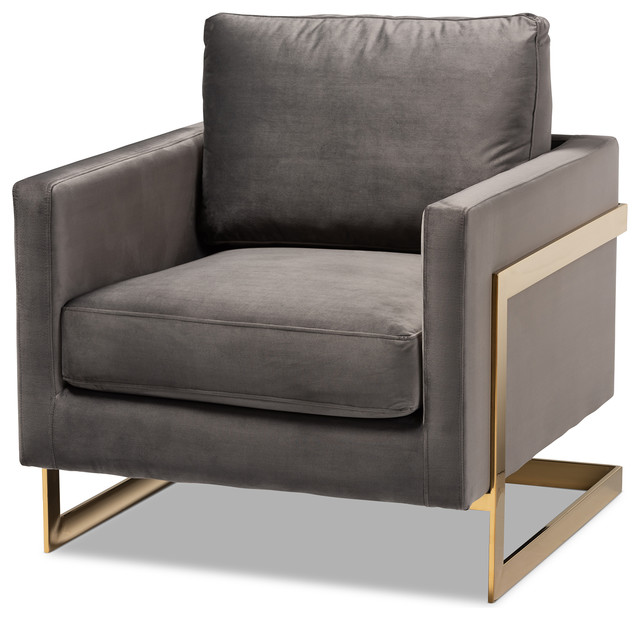 grey gold armchair