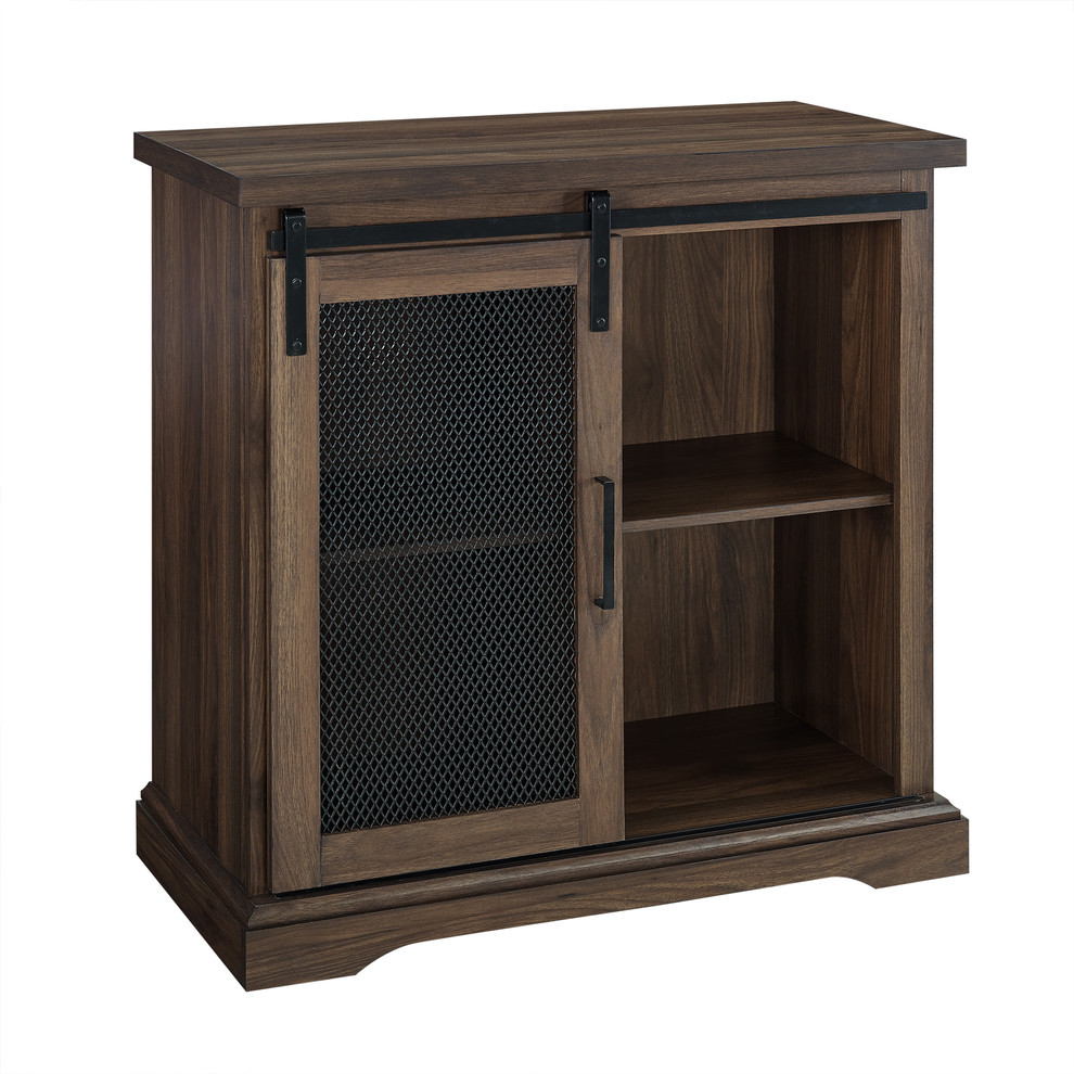 32" Farmhouse Mesh Door Accent Cabinet TV Stand ...