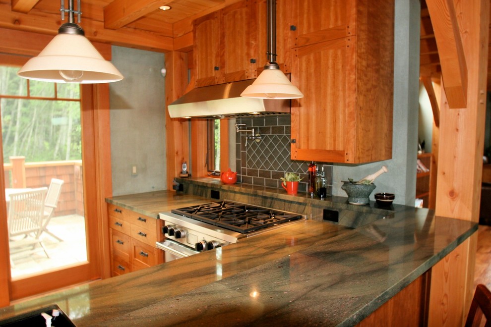 Example of a mountain style kitchen design in San Francisco