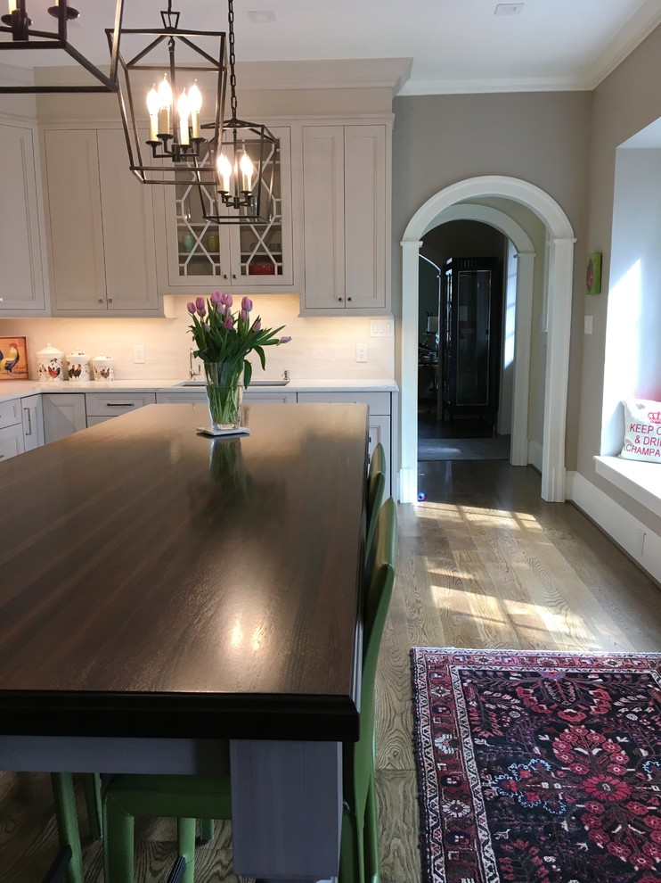 Kitchen - transitional kitchen idea in DC Metro with recessed-panel cabinets