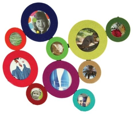 13.5 Inch Multi-Colored Magnetic Felt Bubble Shaped Picture Frame