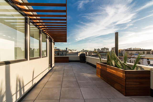A Brooklyn Brownstone Goes From Drab to Fab contemporary-terrace