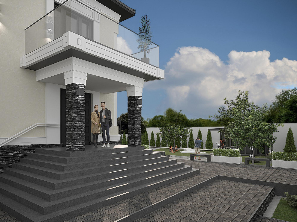 Дом с ландшафтом