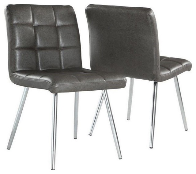 Atlin Designs 32"H Modern Faux Leather Dining Chair in White (Set of 2