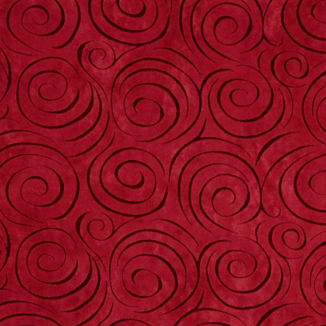Red Abstract Swirl Microfiber Stain Resistant Upholstery Fabric By The Yard