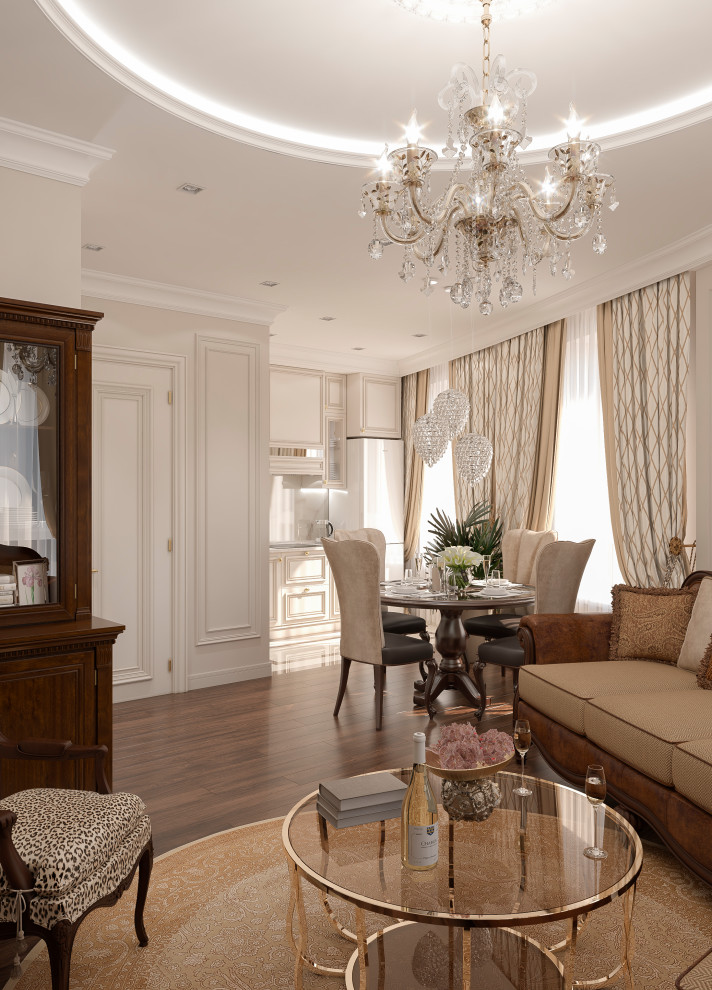 Квартира в классическом стиле с существующей мебелью.