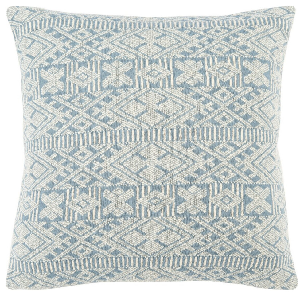 Safavieh Makela Floor Pillow Blue/Beige 24" X 24"