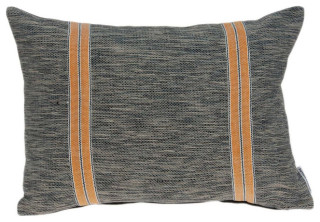 gray and orange pillows