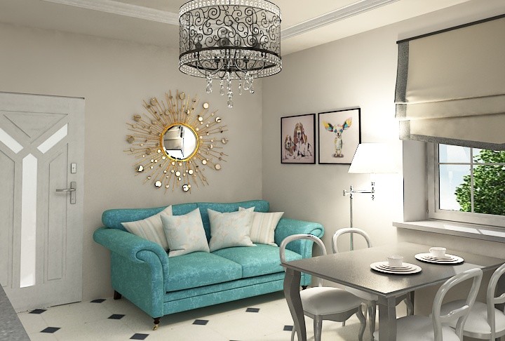 1 комнатная квартира в стиле современный арт деко