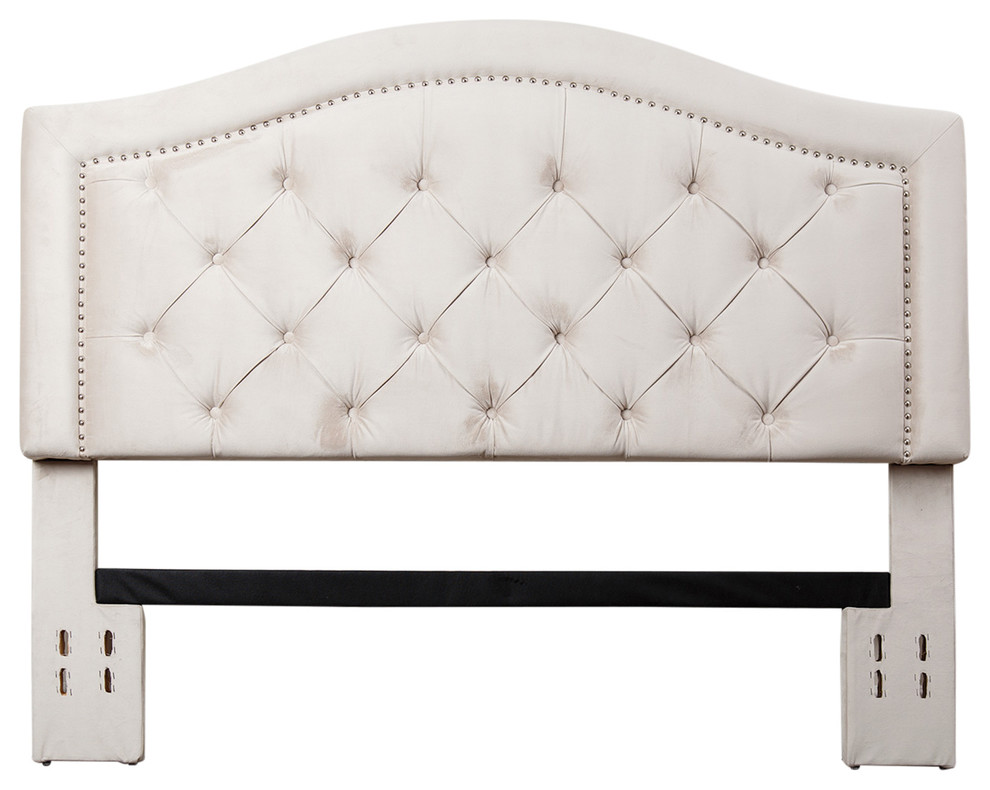 Abbyson Living Hillsdale Tufted Velvet Headboard Transitional
