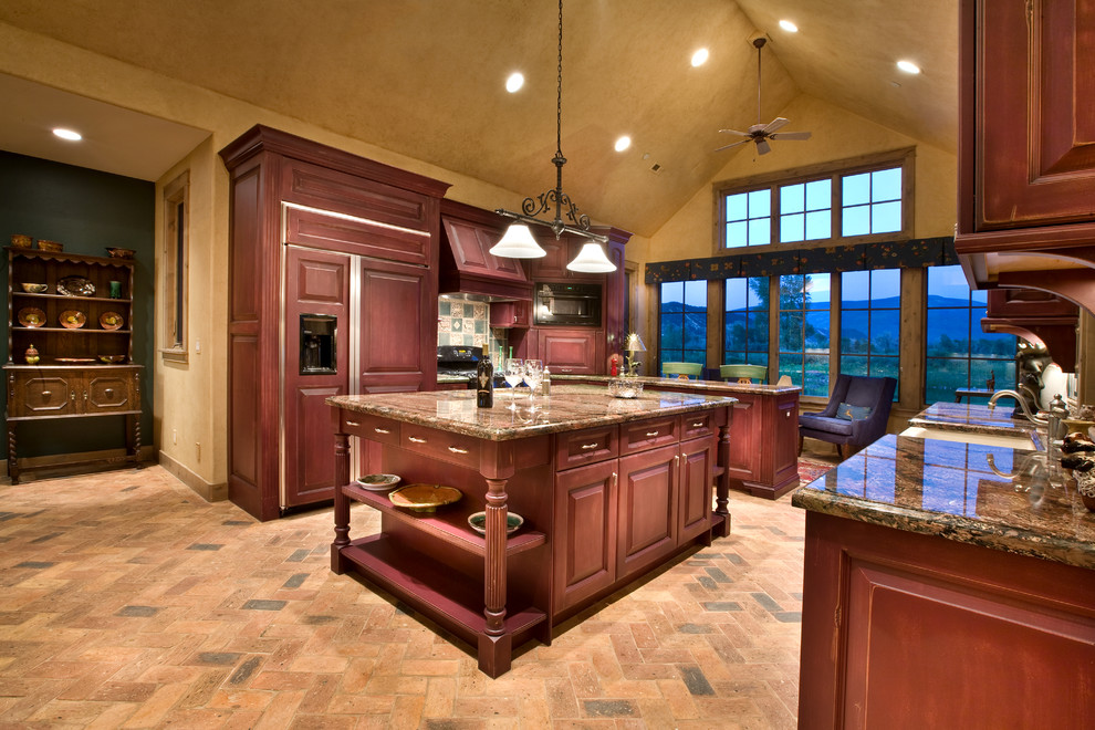 Mountain style kitchen photo in Denver