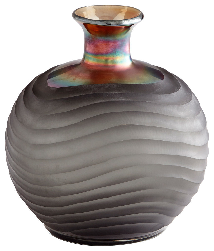 Cyan Lighting Jadeite - 9.5" Small Vase, Iridescent Finish
