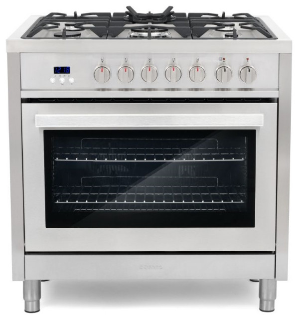 Cosmo COSF965 36 in. Stainless Steel Dual Fuel Range Liquid Propane Contemporary Gas