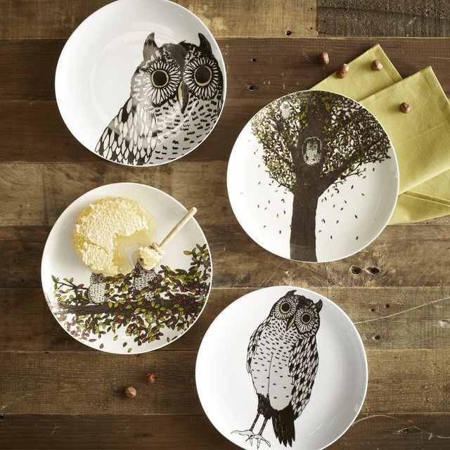 Owl Dessert Plates, Autumn