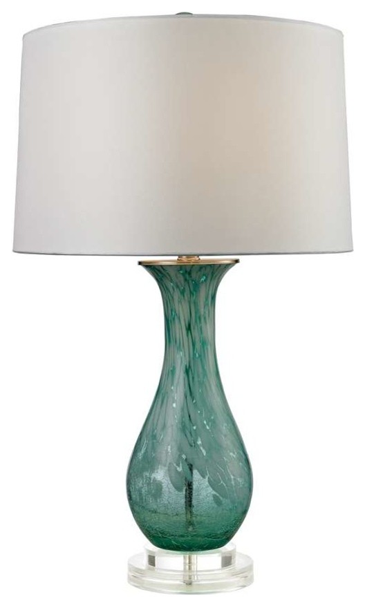 Aqua Swirl 1Light Table Lamp, Swirl Glass Collection Contemporary