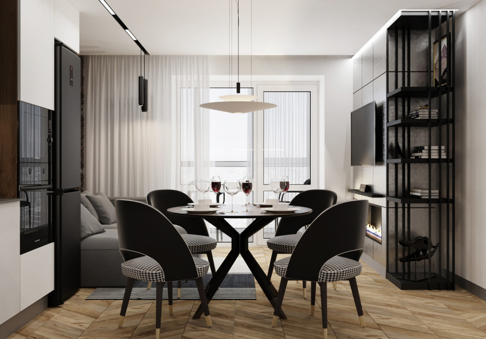 Дизайн кухни-гостиной в стиле лофт