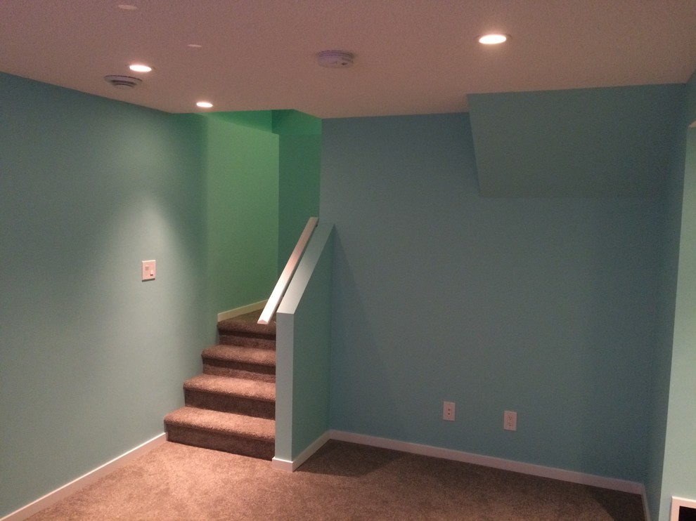 Basement - modern basement idea in Calgary