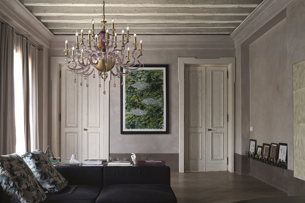 Гостиная загородного дома в стиле кантри