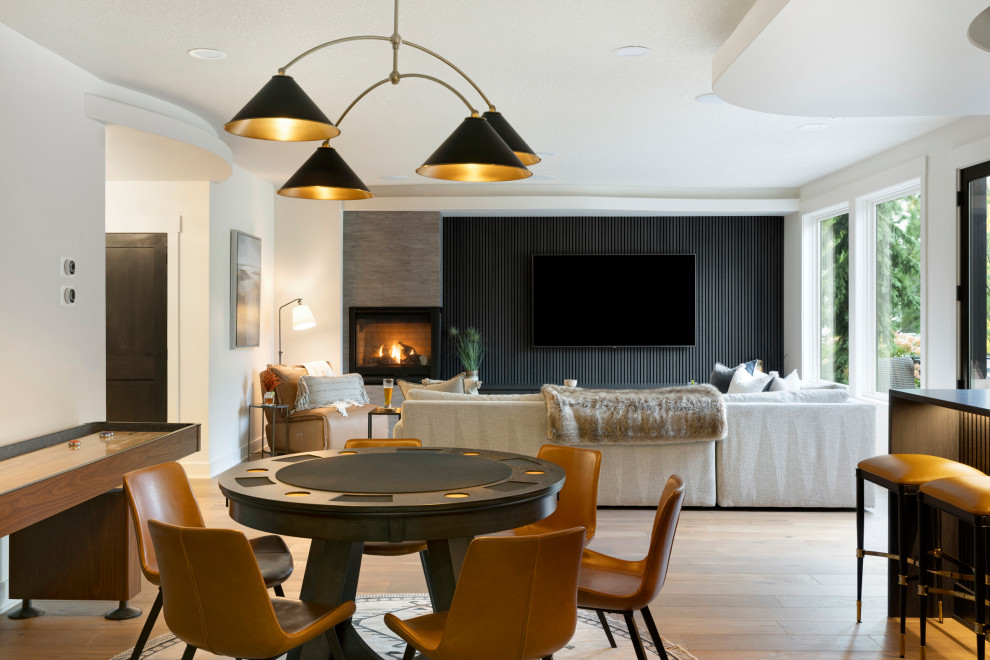 Inspiration for a rustic basement remodel in Minneapolis