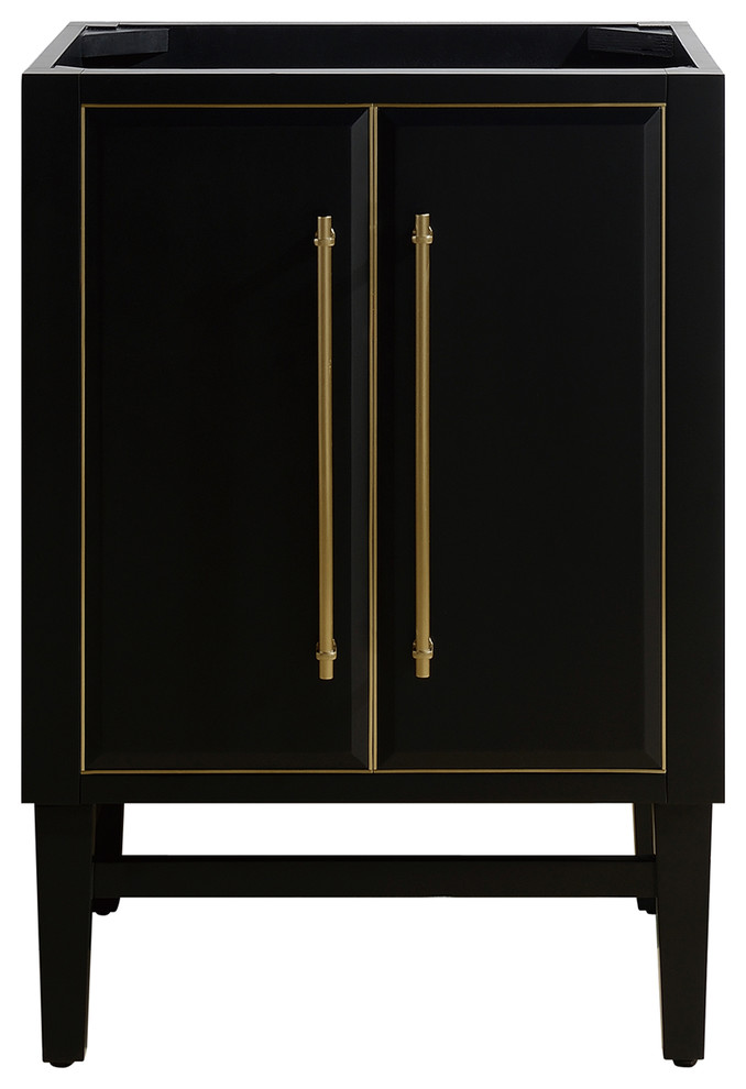 Avanity Mason 24 in. Vanity Only in Black with Gold Trim